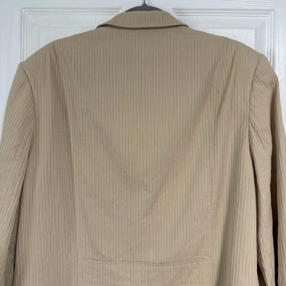 Claiborne Men's Tan Beige Cotton Two Buttons Sportscoat Blazer Jacket Size 44R